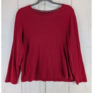 Croft Barrow Petite‎ Size Large Womens Red Long Sleeve Top